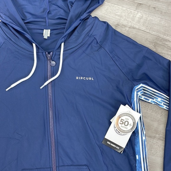 ☀️RIP CURL☀️ WOMENS LONG SLEEVE ZIP SURF HOOD RASH GUARD - Picture 7 of 10